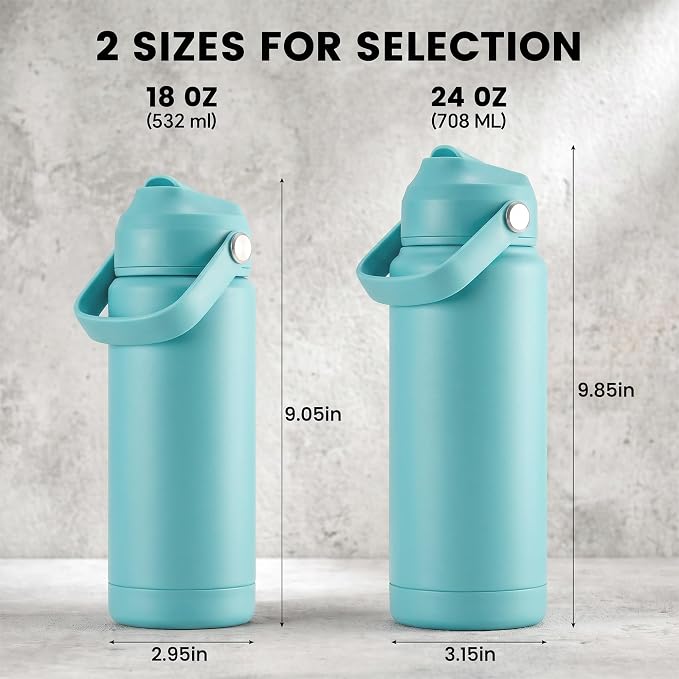 Fijinhom 24oz Insulated Stainless Steel Water Bottle, Wide Mouth Double Wall - Image 2