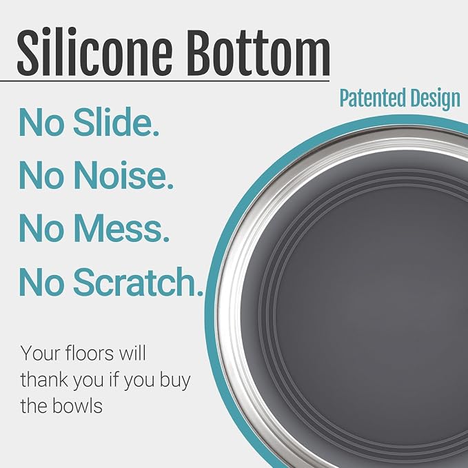Nonslip Stainless Steel Dog Bowls, 11.4 US Cup, Dishwasher safe, Stackable - Image 3