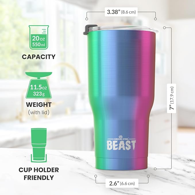 Beast 20 oz Tumbler Stainless Steel Vacuum Insulated Coffee Ice Cup Double Wall - Image 7