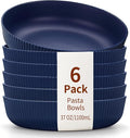 HOMQUEN Pasta Bowls Set of 6, 37oz Salad Bowls Blue Soup Bowls, Large Pasta by HOMQUEN