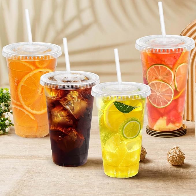 Clawsoff 50 Pack 20 oz Disposable Clear Plastic Cups - Image 4