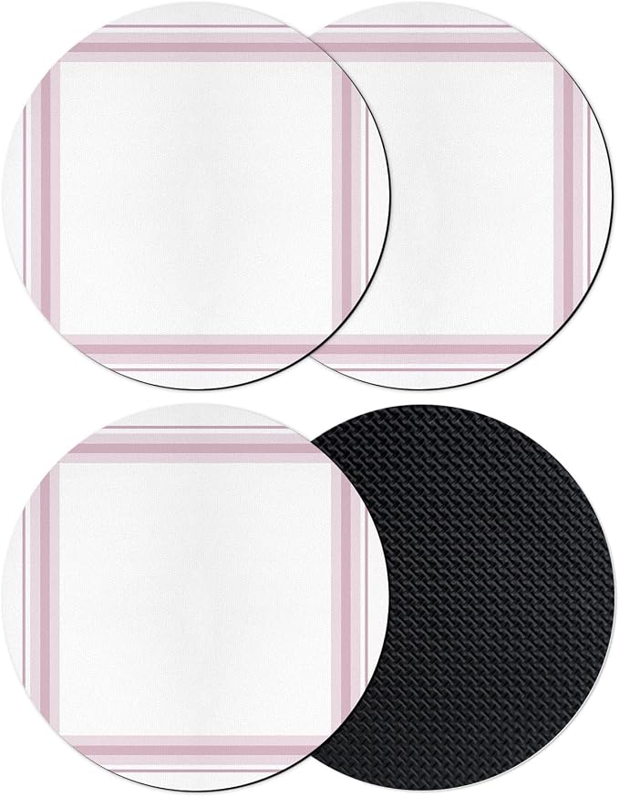 Coasters Set of 4, Modern Minimalist Styles Round Drink Coasters by Unknown
