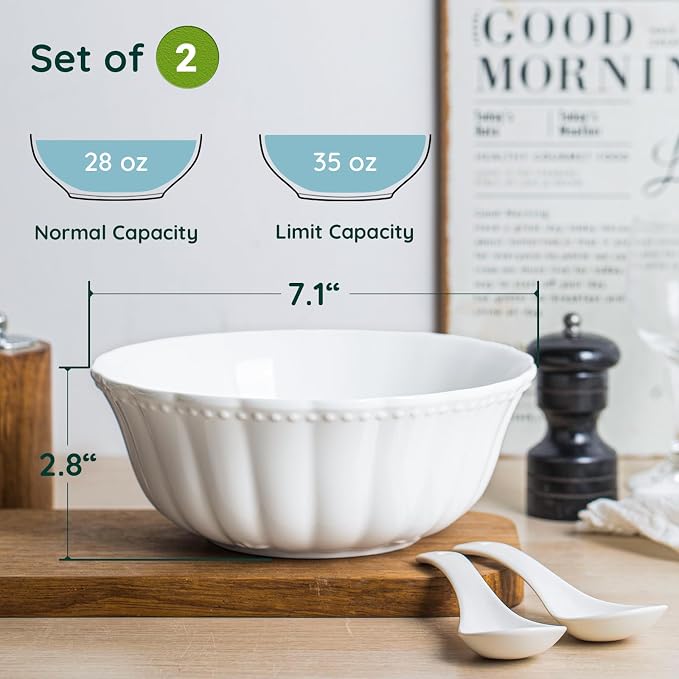 HOMBENE Ceramic bowl, 7 Inch Serving Bowls, Bowls - Image 3