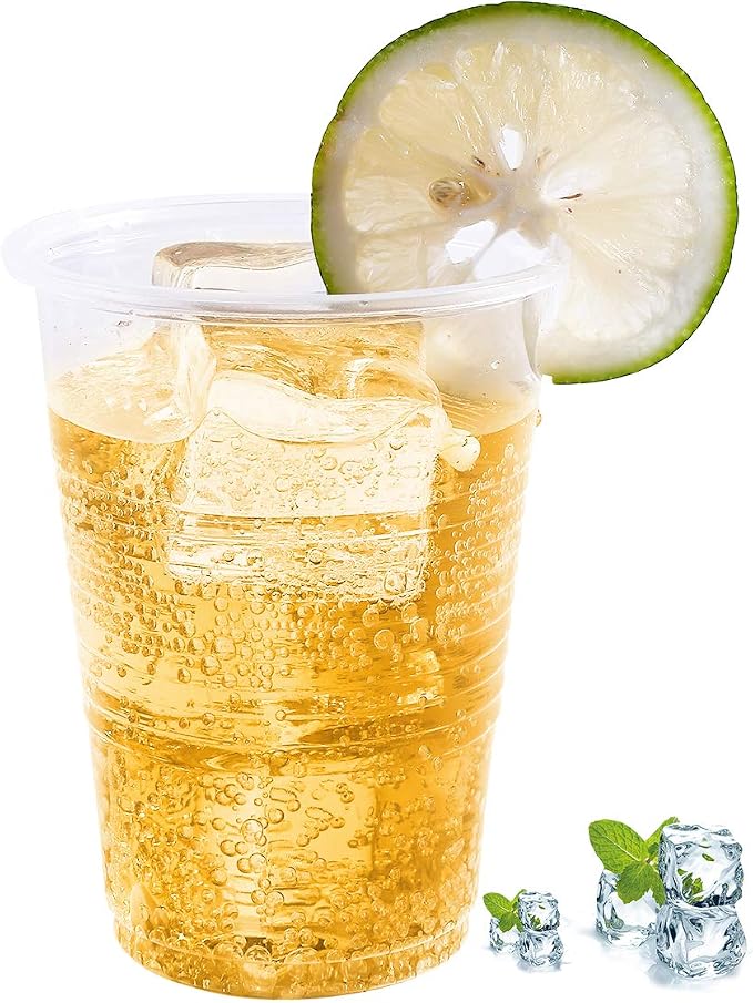Turbo Bee 7oz Plastic Cups 300 Pack， Disposable Clear Party Cups - Image 2