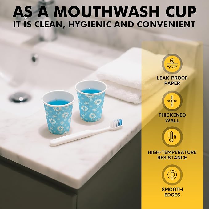RACETOP 3 oz Bathroom Cups 300 Pack, Small Paper Cups, Disposable, Mini - Image 4