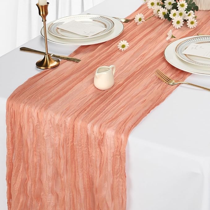 12 Pack Coral Cheesecloth Table Runner 10Ft Gauze Cheese Cloth Table Runner - Image 4