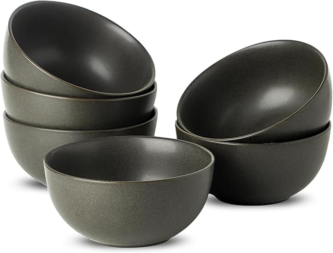 Stoneware Soup Bowls, 24 oz Cereal Bowls Set of 6 by Tikooere