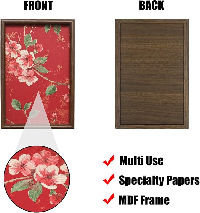 Wooden Valet Tray with Floral Base - Image 3