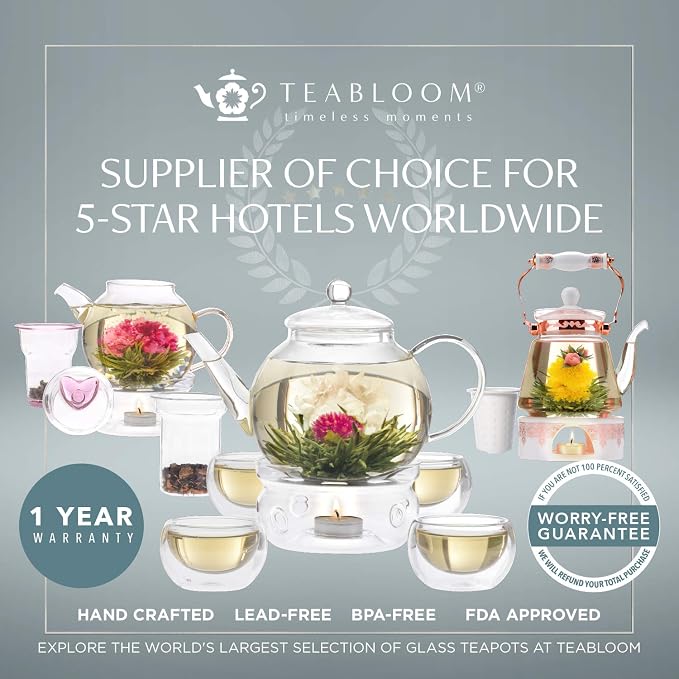 Teabloom Petite Cherry Blossom Teapot & Flowering Tea Gift Set - Image 7