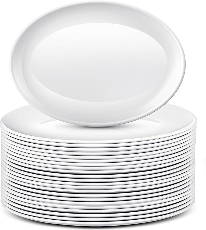 36 Pcs Large Serving Platters Oval Trays White Plates Serving Dish by Dandat