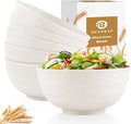 60 OZ Wheat Straw Bowls, Large Popcorn Bowl Sets of 6, Unbreakable Large by BUSOKIP