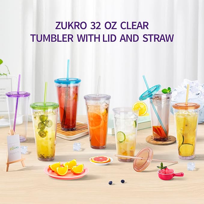 Zukro Clear Double Wall Plastic Tumbler - Image 8