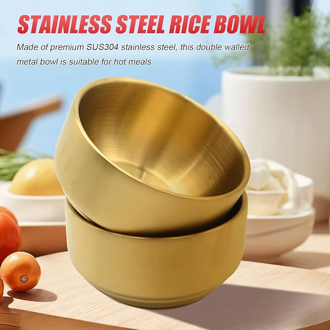 Stainless Steel Rice Bowl with Lid, - Image 3