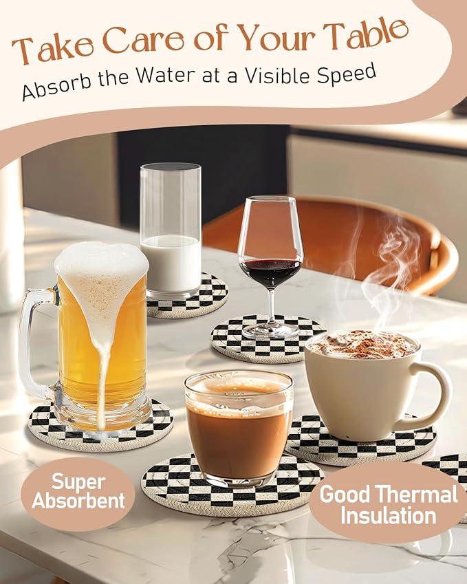 Absorbent Cup Coasters Set of 6 - Image 5