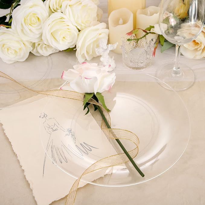 100pcs Clear Plastic Plates for Party - Image 5