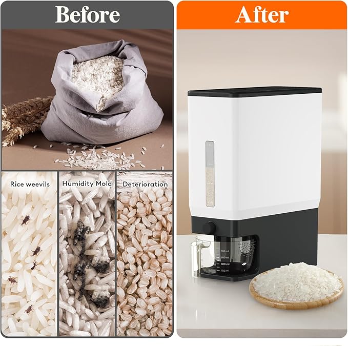 Lifewit Rice Dispenser 25 Lbs, Airtight Storage - Image 5