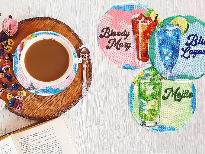 Benjenes 8PCS Diamond Art Coasters Kit - Image 8