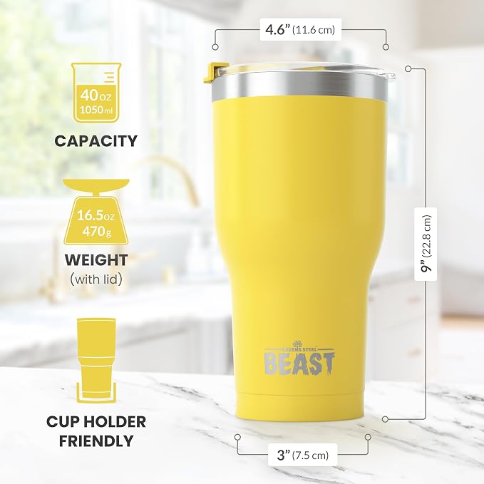 Beast 40 oz Tumbler Stainless Steel Vacuum Insulated Coffee Ice Cup Double Wall - Image 7
