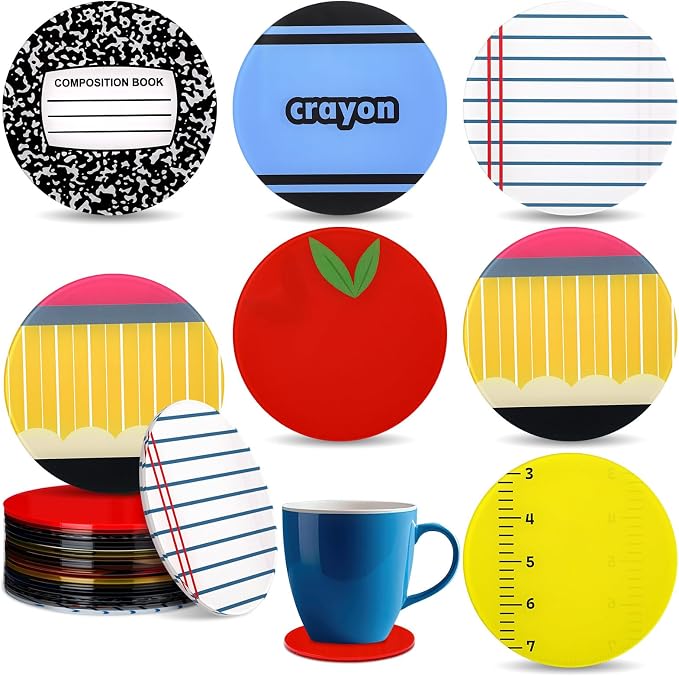 Qinyoung 6 Pcs Back to School Teacher Gifts Bulk Acrylic Pencil Crayon Drink by Qinyoung