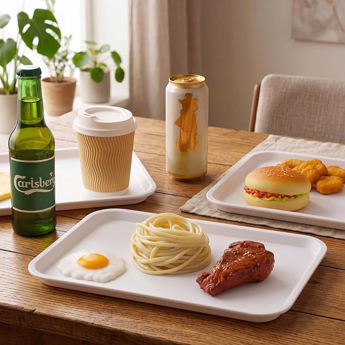 Gerrii 6 Pcs Plastic Fast Food Trays Bulk Restaurant Serving Cafeteria Tray - Image 6