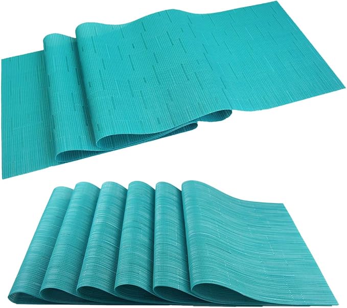 PIGCHCY Elegant Placemats and Table Runner, Durable Cleaning Set by PIGCHCY