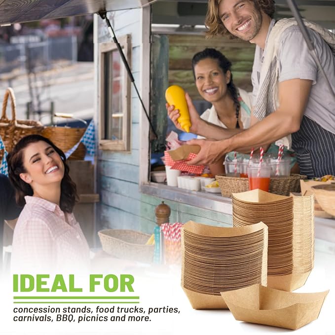 ZORRITA Paper Food Trays, 3 Lb, 50 Pack | Disposable, Kraft Paper, Nacho Trays - Image 7