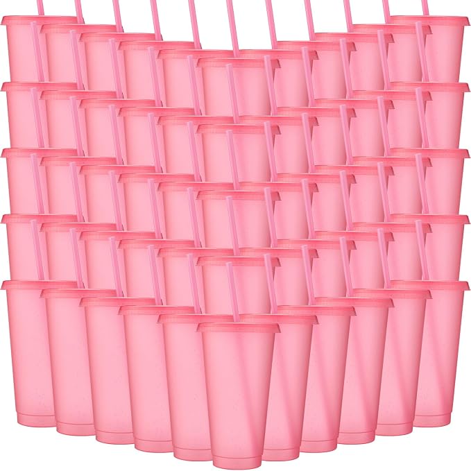 Honeydak 60 Pack Tumbler with Straw and Lid Bulk Cups by Honeydak