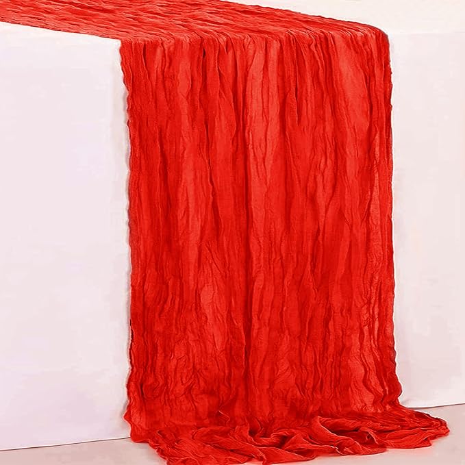 10 Pack Red Cheesecloth Table Runner 35x120 Inch 10Ft Rustic Gauze Cheese Cloth - Image 7