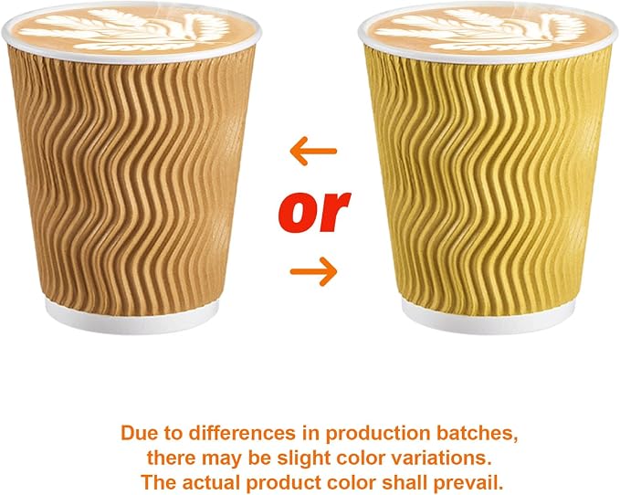 SIUQ 150 Pack 8 oz Disposable Coffee Cups, Insulated Corrugated Paper Cups | - Image 5