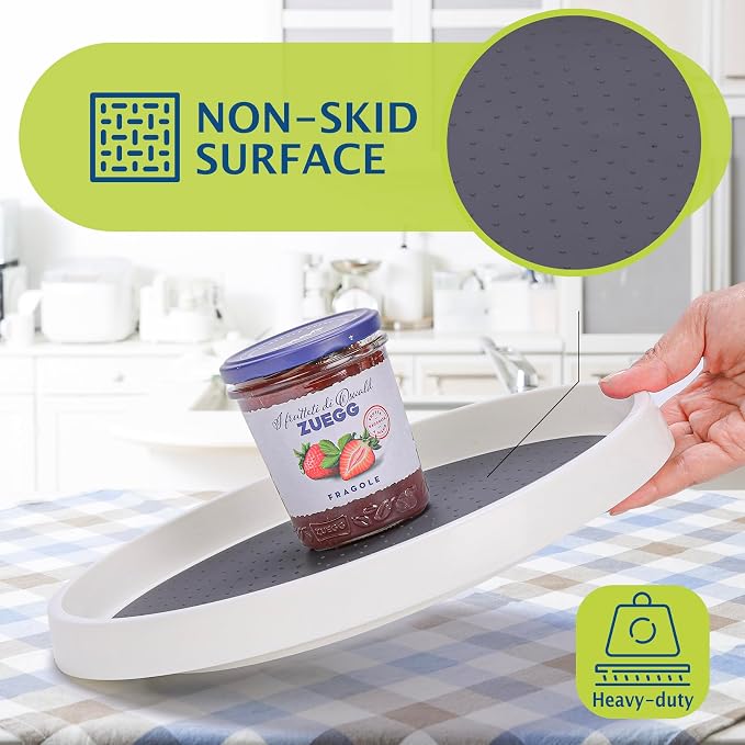Set of 6, 12 Inch Non-Skid Lazy Susan Turntable, Lazy Susan Organizer - Image 3