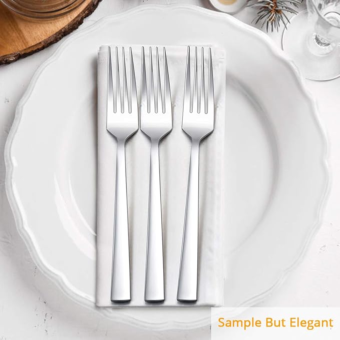 Dinner Forks Set of 12, E-far 7.9 Inch Stainless Steel Forks - Image 4