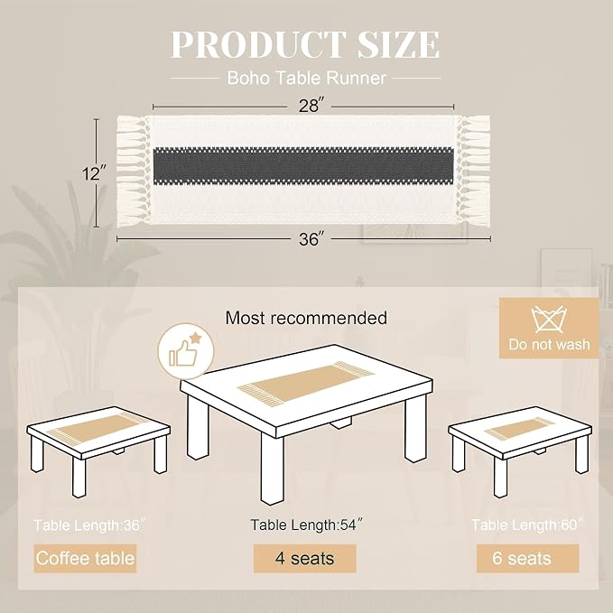 Farmhouse Table Runner for Home Decor 12x36 Grey Fall Home Decor | 36 Inches - Image 2