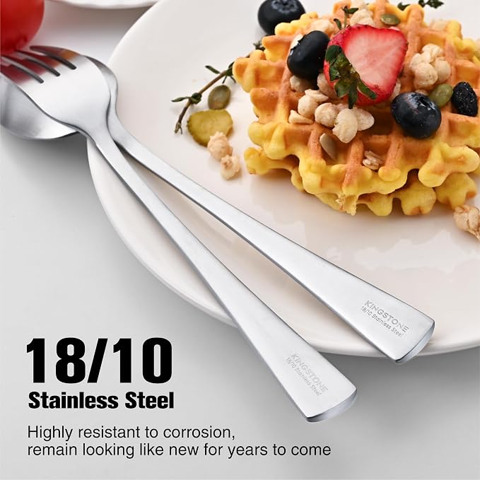 30-Piece Silverware Set, 18/10 Stainless Steel Flatware Set - Image 3