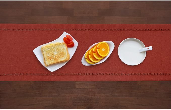 Grelucgo Small Short Handcrafted Solid Cinnamon Color Dining Table Runner - Image 5