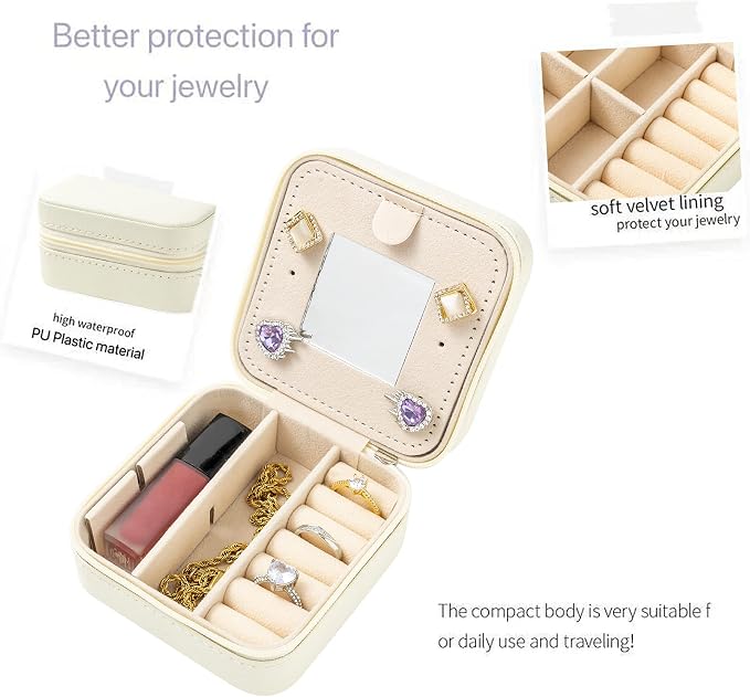 KElofoN Travel jewelry case Travel jewelry box Travel Jewelry Organizer Small - Image 5