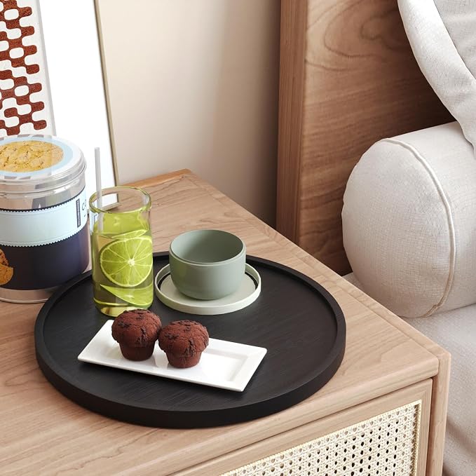 VERTORGAN Bamboo Serving Tray, 9.8 Inch Trays, Home Decor | Coffee Table Tray - Image 3