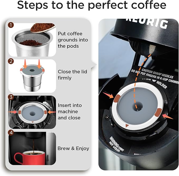 Reusable K Cups and Coffee Pods, Universal Stainless Steel K Cups - Image 5