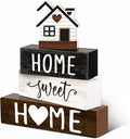 Cinnvoice 4 Pcs Woodhouse Wooden Block Decor Farmhouse Tiered Tray Signs Home by Cinnvoice