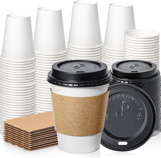 Fit Meal Prep 100 Pack 12 oz Disposable Coffee Cups by FMPBRANDS