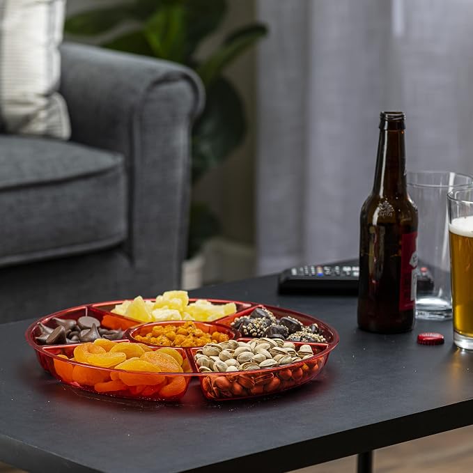 Plasticpro 6 Sectional Round Plastic Serving Tray/Platter - Image 4