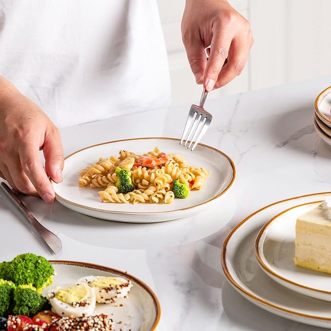 AmorArc Ceramic Plates Set of 6, 8.5 Inch Stoneware Small Dinner Plates Set | - Image 5