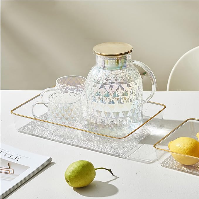 Cididu 4 Pack Clear Serving Trays, Deep Serving Platters Rectangle 12'' x 8'' - Image 6