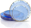 bUCLA 40PCS Clear Blue Plastic Plates by BUCLA