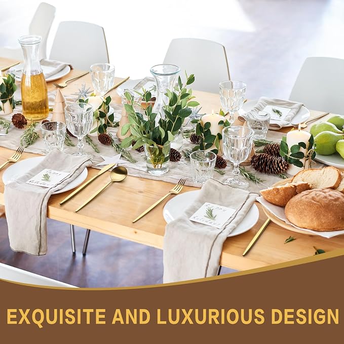 60-Piece Gold Silverware Set, Flatware Set - Image 6