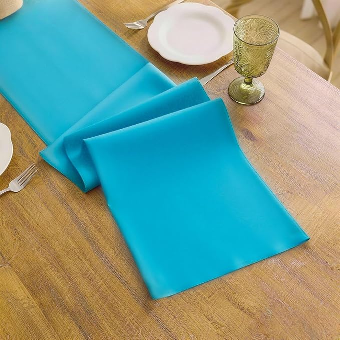 Teal Table Runner, Waterproof Washable Runners 60 Inches Long | Reusable 12x60 - Image 3