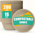 JINVOGREEN 200 Count 16 oz Paper Bowls, Disposable Compostable Bowls, Heavy by JINVOGREEN