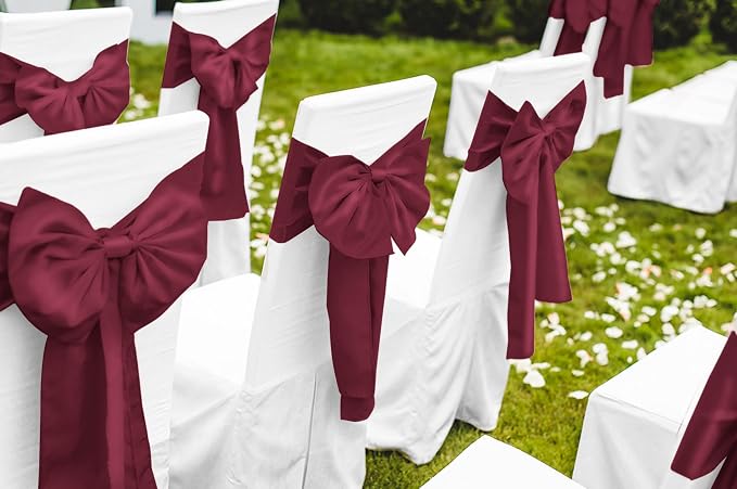 12 Pack Burgundy Satin Table Runner 12 x 108 Inch Long Premium Table Runners - Image 5