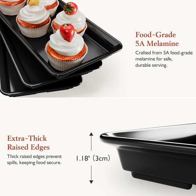 Bumusty 3-Tier Melamine Serving Tray Set, 11.5 x 5.6 in, Birthdays and Holidays - Image 6
