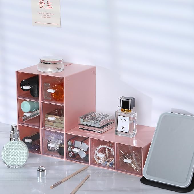 Desktop Organizer With 9 Drawers, Pencil Box, Stationary Organizer | 3 Tiers - Image 2