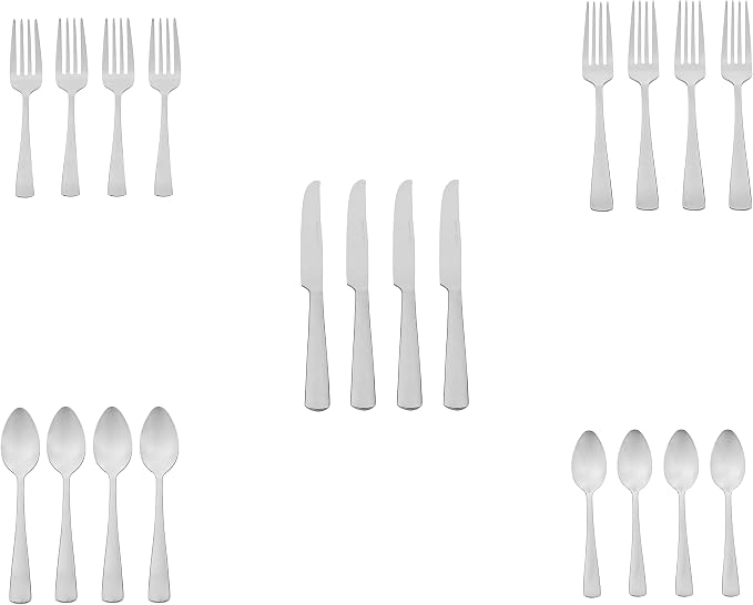 Amazon Basics 20-Piece Stainless Steel Flatware Set - Image 5
